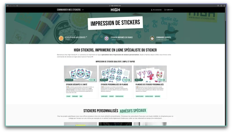 High Stickers website