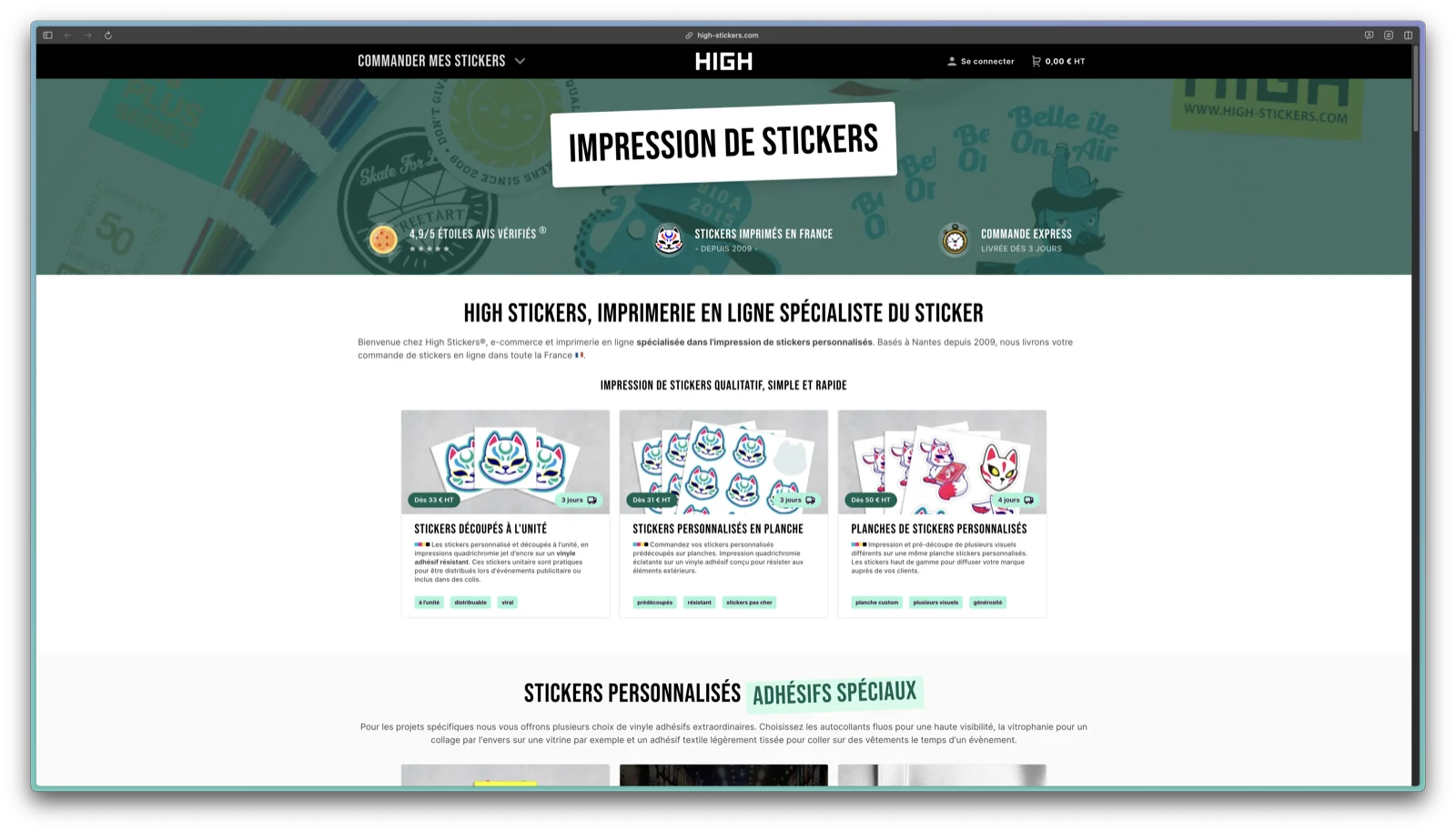 High Stickers website